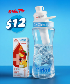 16oz. Plastic Bottle with Blue and White Lid 2.0 Bundle